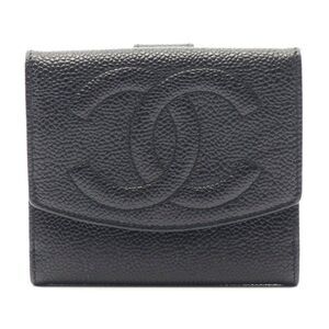 Chanel Leather Coco Mark Wallet Black